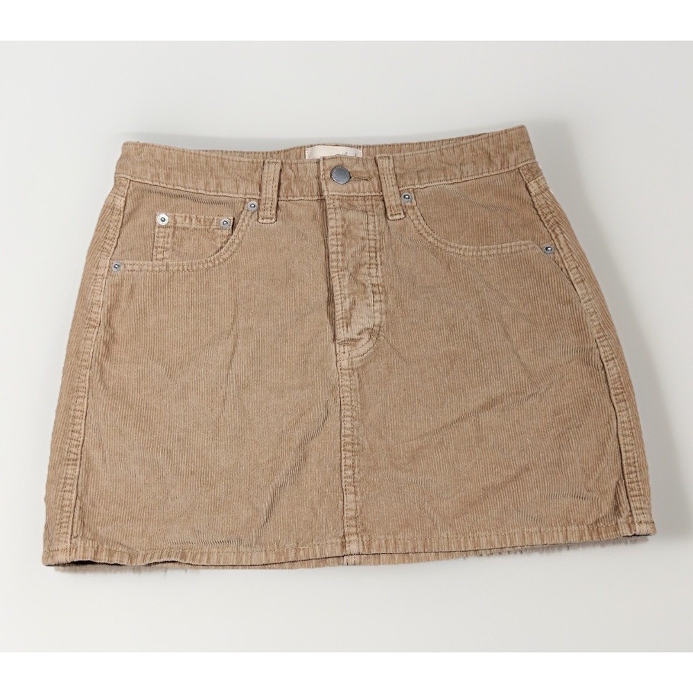 Universal‎ Thread Brown Button Fly  Vintage Style Corduroy Mini Skirt Casual